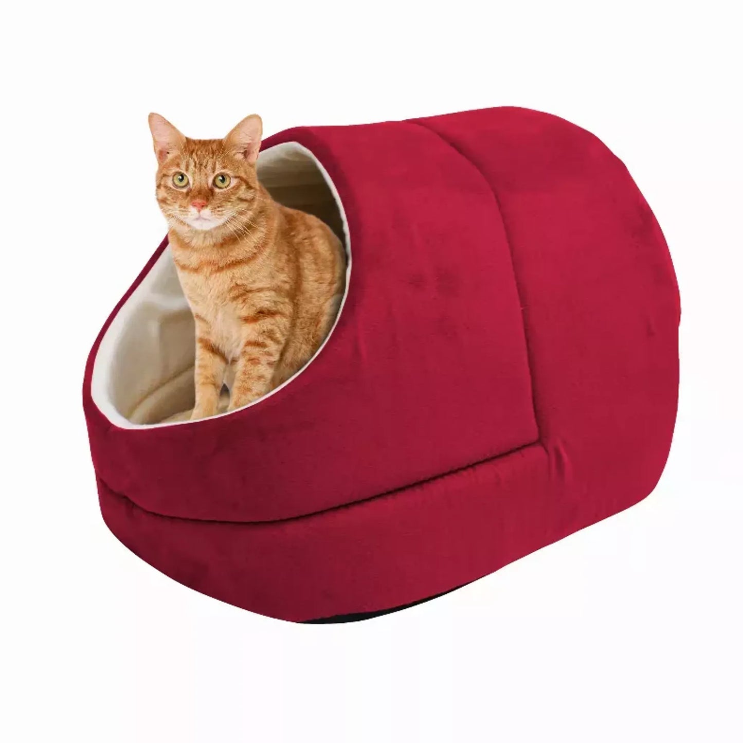Ultra-Warm Cave Pet Bed – Faux Suede, Soft Cushions, Waterproof & Anti-Skid Base | For Cats & Small Dogs | PetFlowz USA