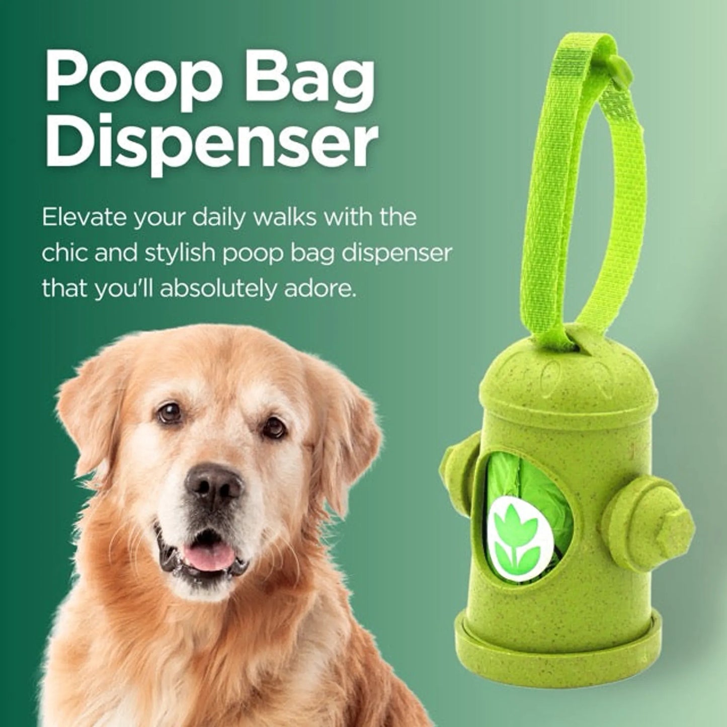 Fun Hydrant-Design Poop Bag Dispenser with 15 Bags Included