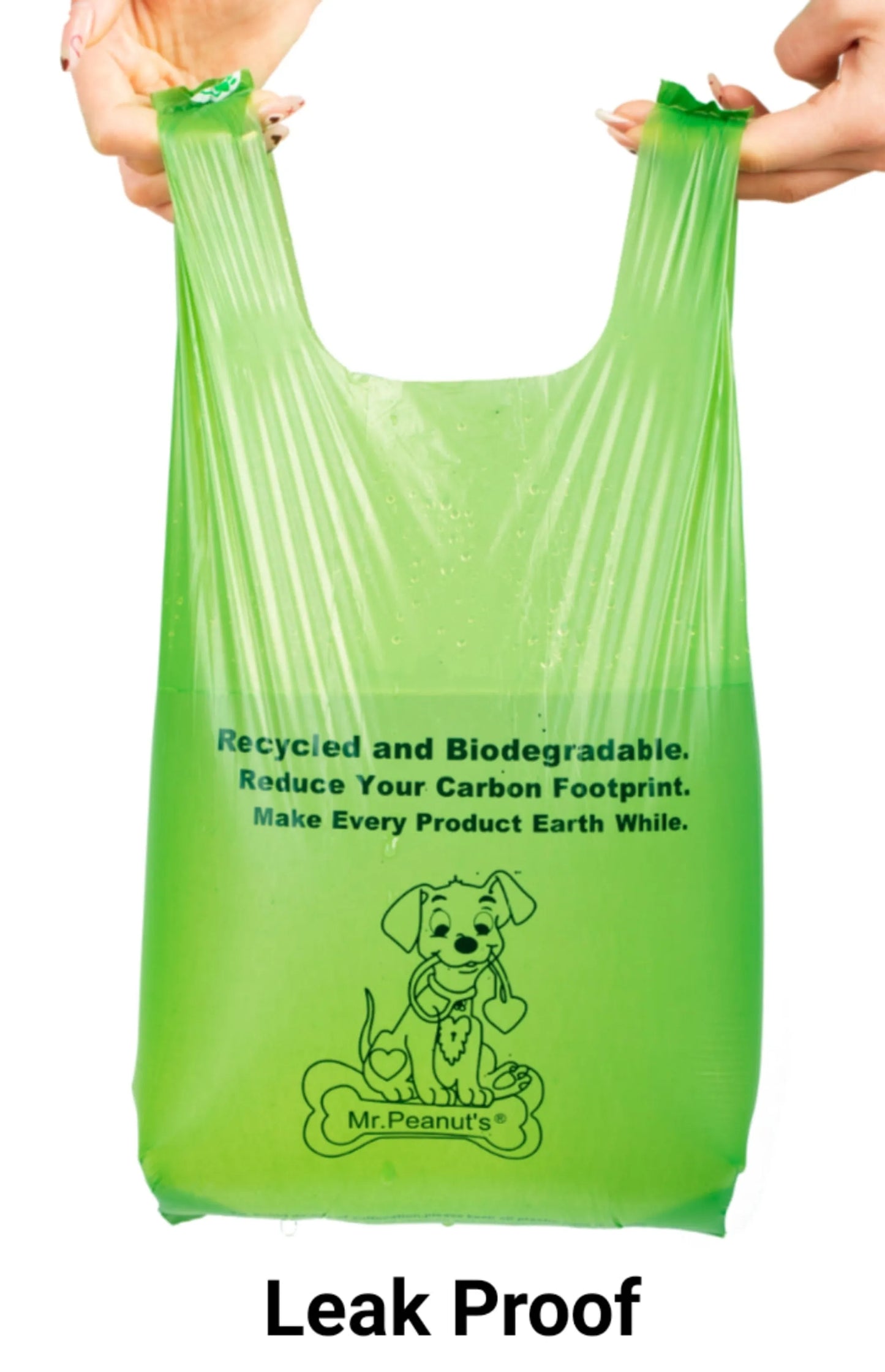 Mr. Peanut’s XL Pooper Scooper with Biodegradable Plant-Based Waste Bags – Leakproof, Eco-Friendly Dog Poop Bags & Dispenser (Made in USA, 160 Bags)| PetFlowz USA