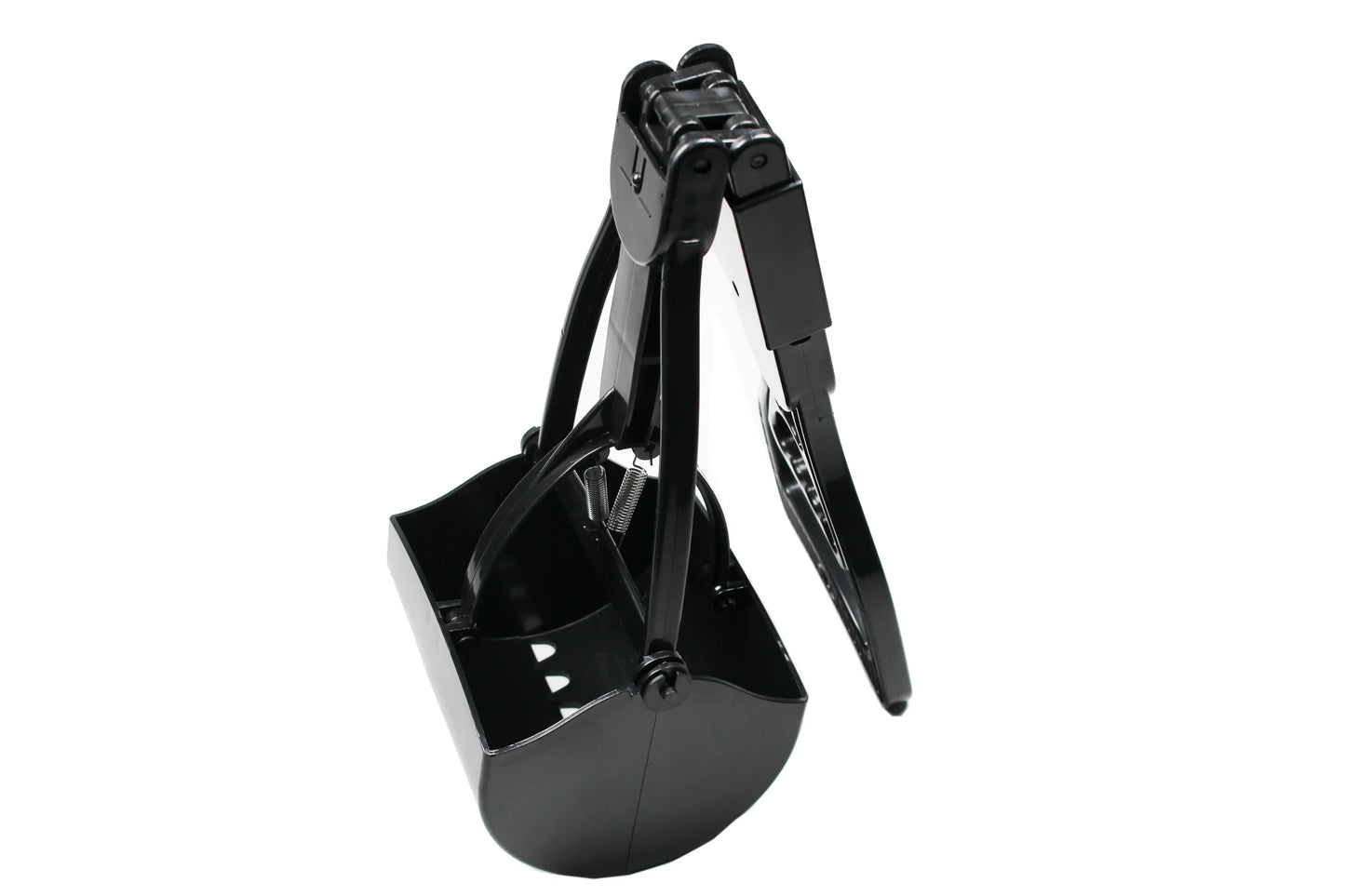 Durable plastic dog poop scooper with lever grip