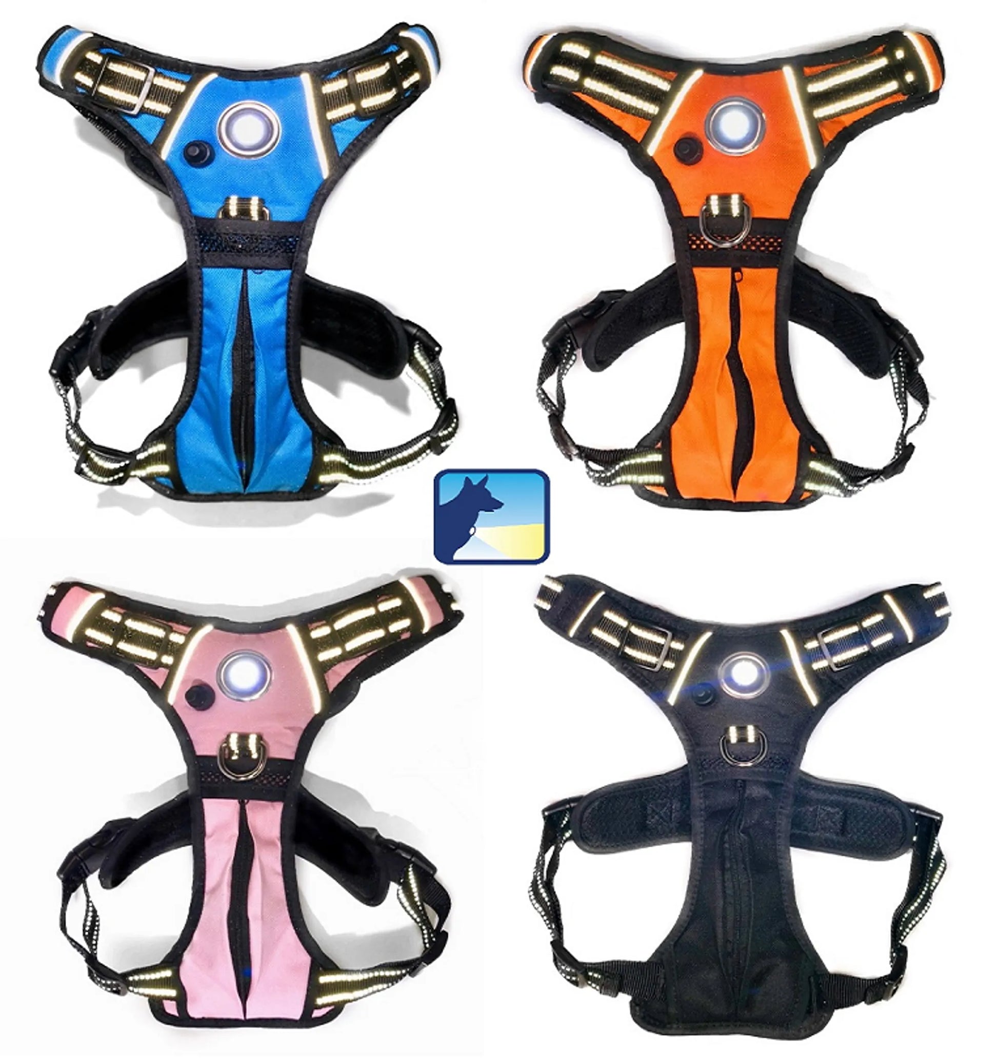 Headlight Harness with LED Light for Dogs – No-Pull Reflective Design USA