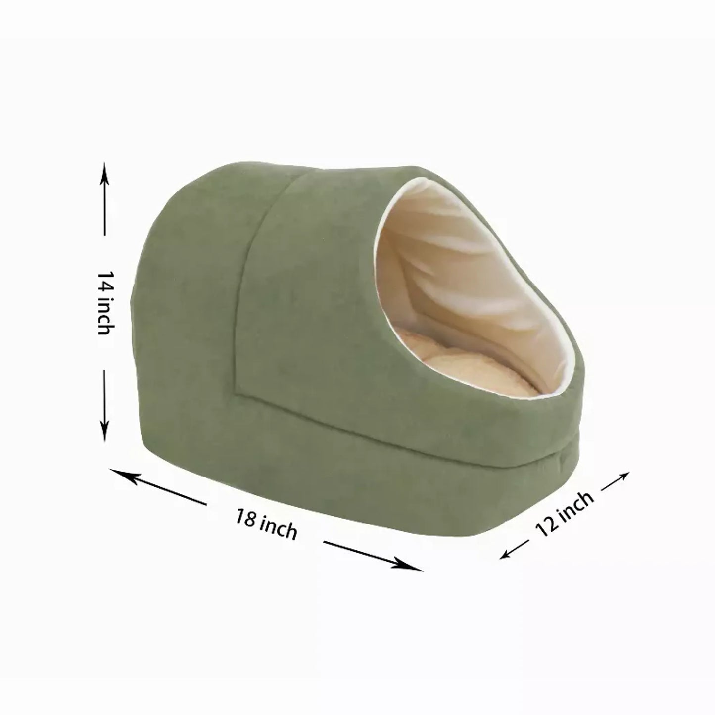 Enclosed Burrow Pet Bed for Kittens, Puppies & Small Breeds