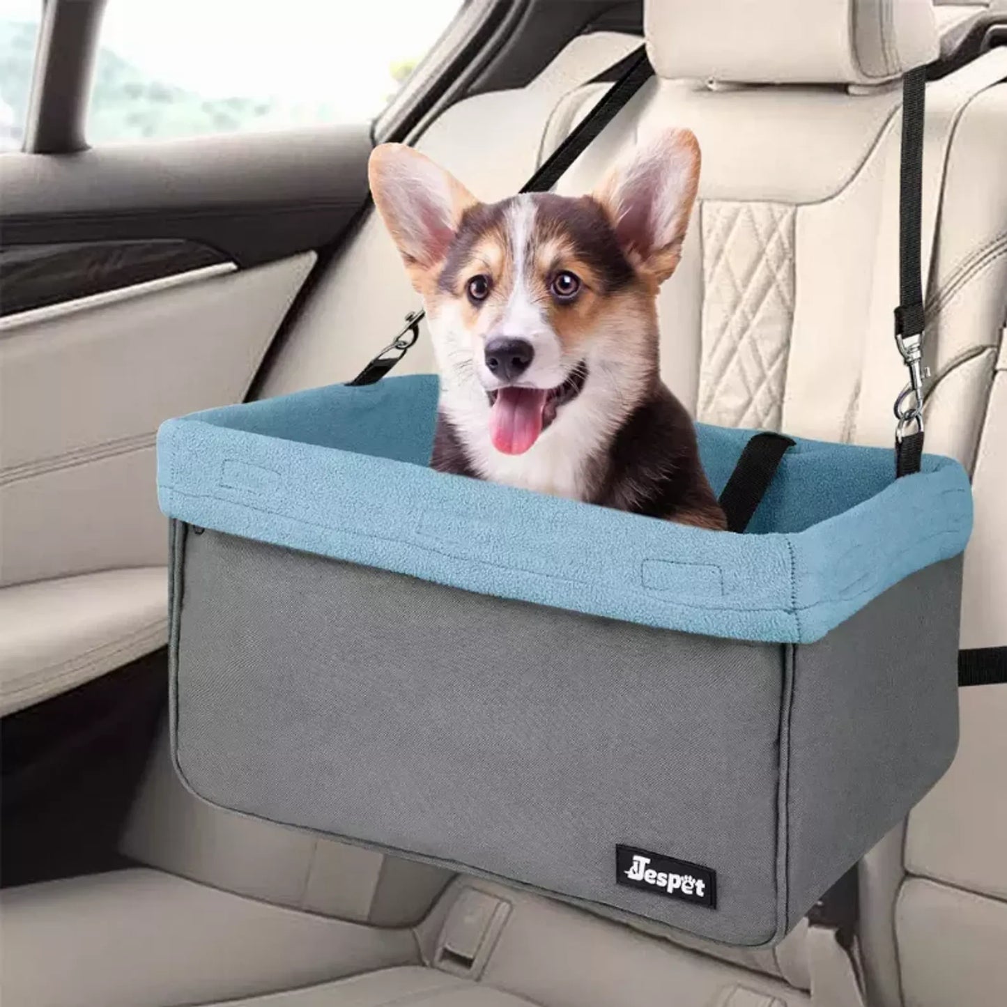 JESPET & GOOPAWS Dog Booster Seat for Small Dogs in Car – PetFlowz USA