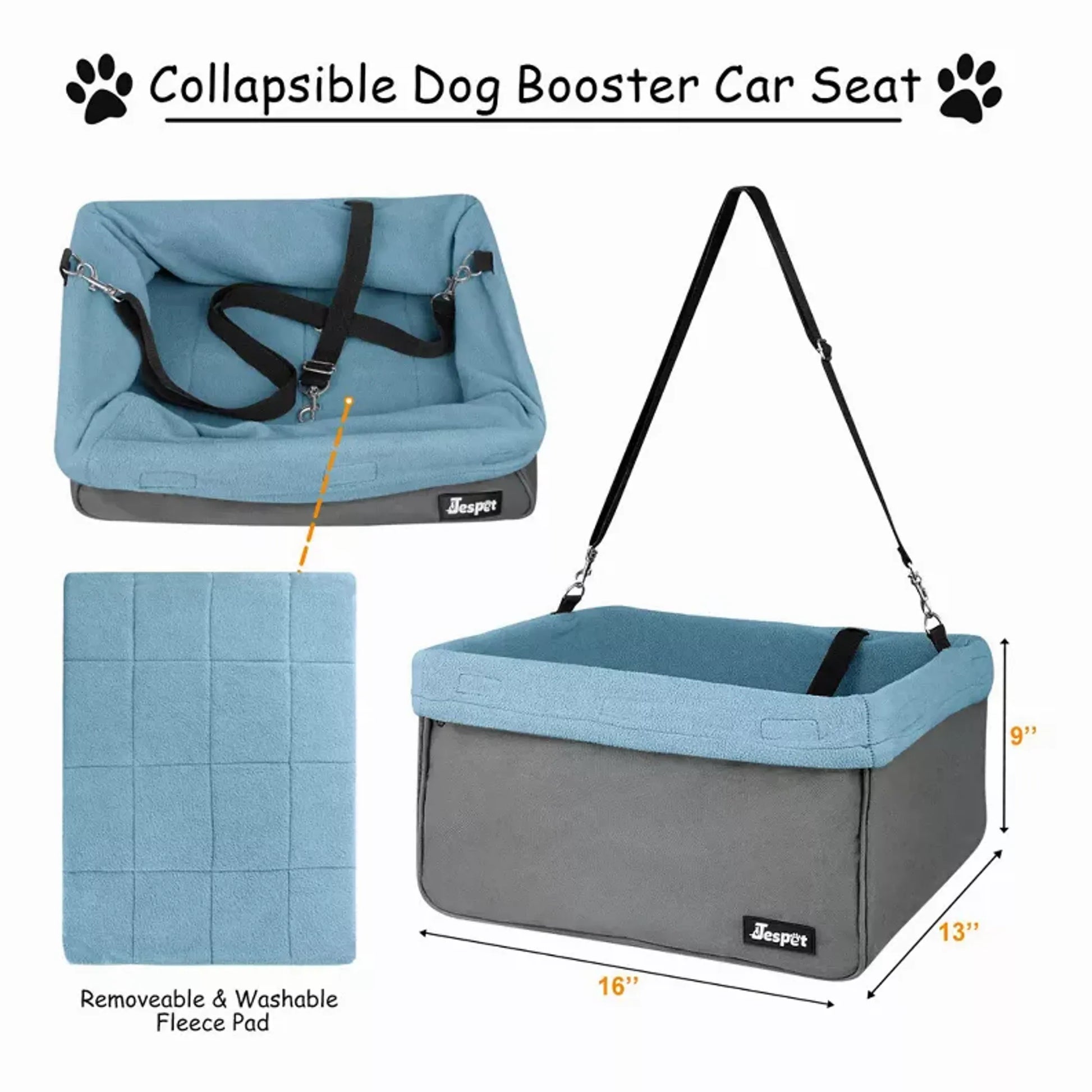 JESPET GOOPAWS Car Seat for Dogs – Elevated Booster for Safe Travel