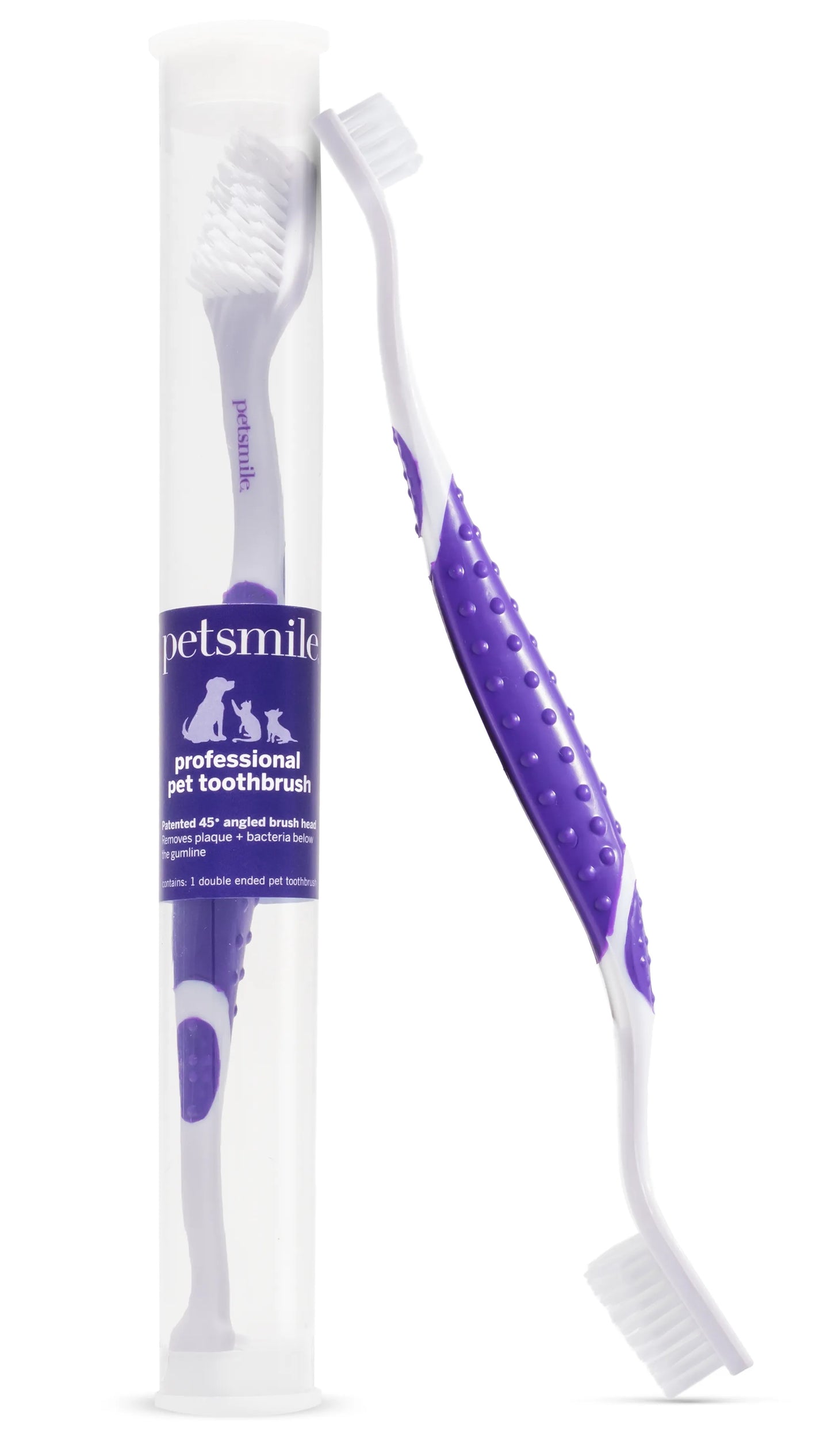 Petsmile Professional Pet Toothbrush – 45° Dual-Ended Brush for Dogs & Cats