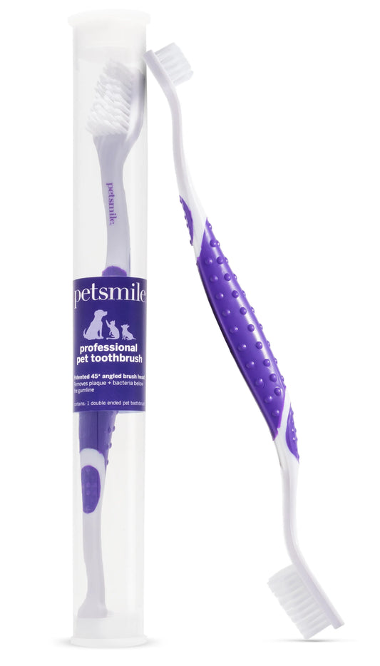 Petsmile Professional Pet Toothbrush – 45° Dual-Ended Brush for Dogs & Cats