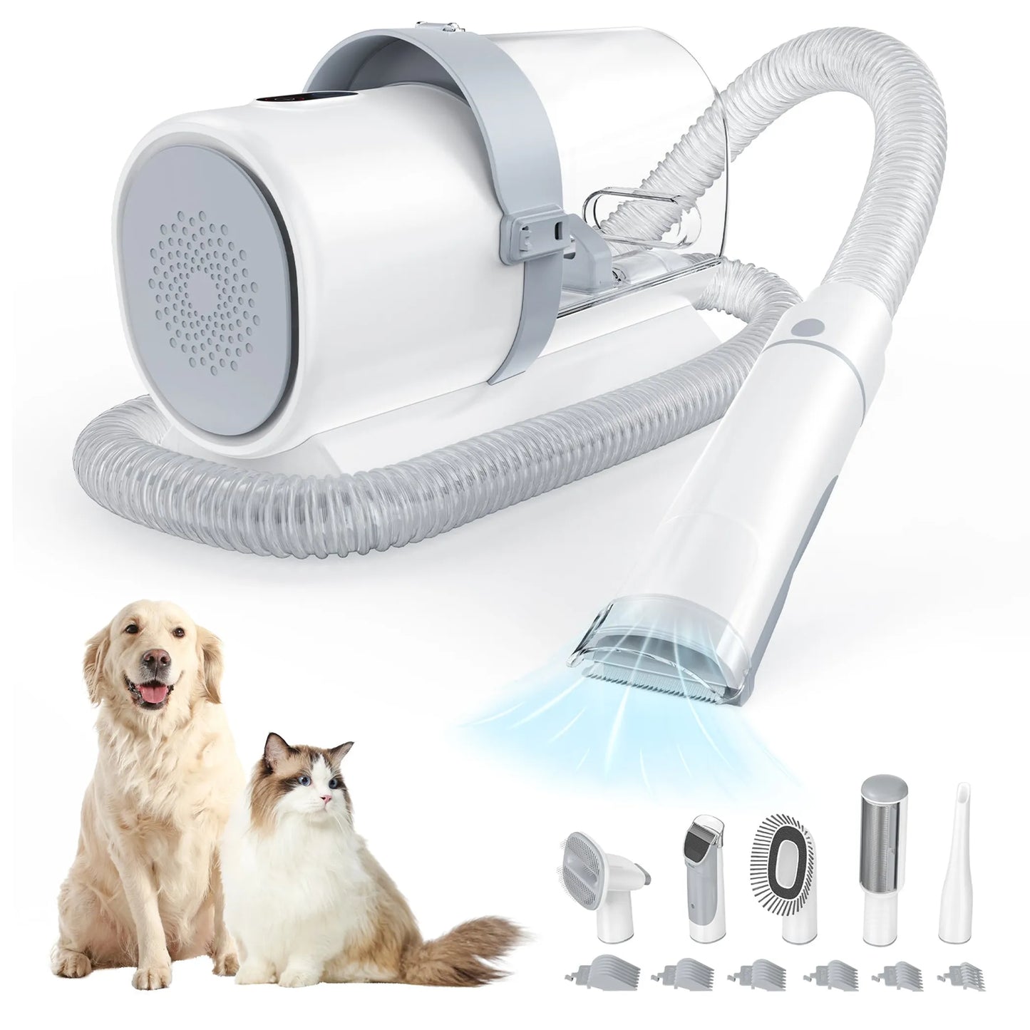 Professional Dog Grooming Clippers with Vacuum Suction – Low Noise Pet Hair Trimmer & 10KPA Cleaning System | PetFlowz USA