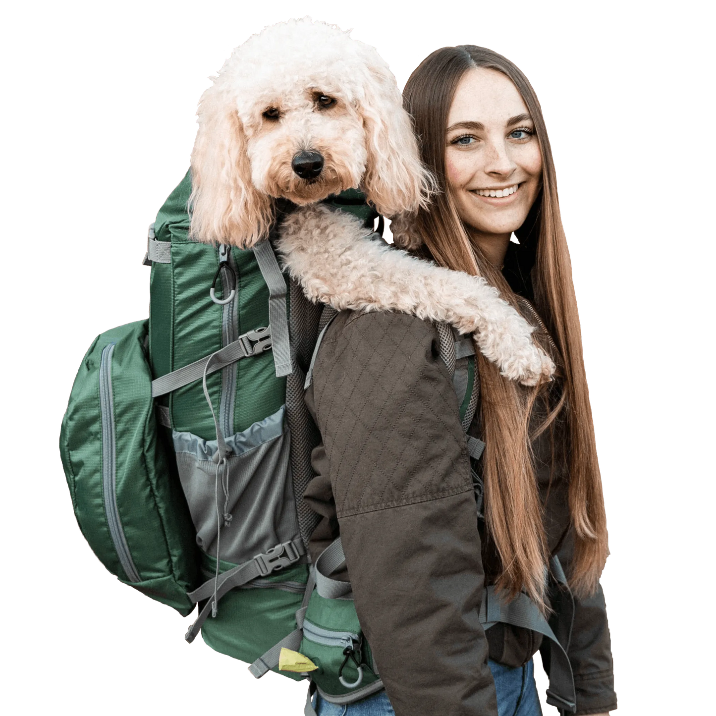 Kolossus Big Dog Carrier & Backpacking Pack – Adjustable Backpack for Medium to Large Dogs (L–XXL, 20–80 lbs, 50–60L Capacity)| PetFlowz USA