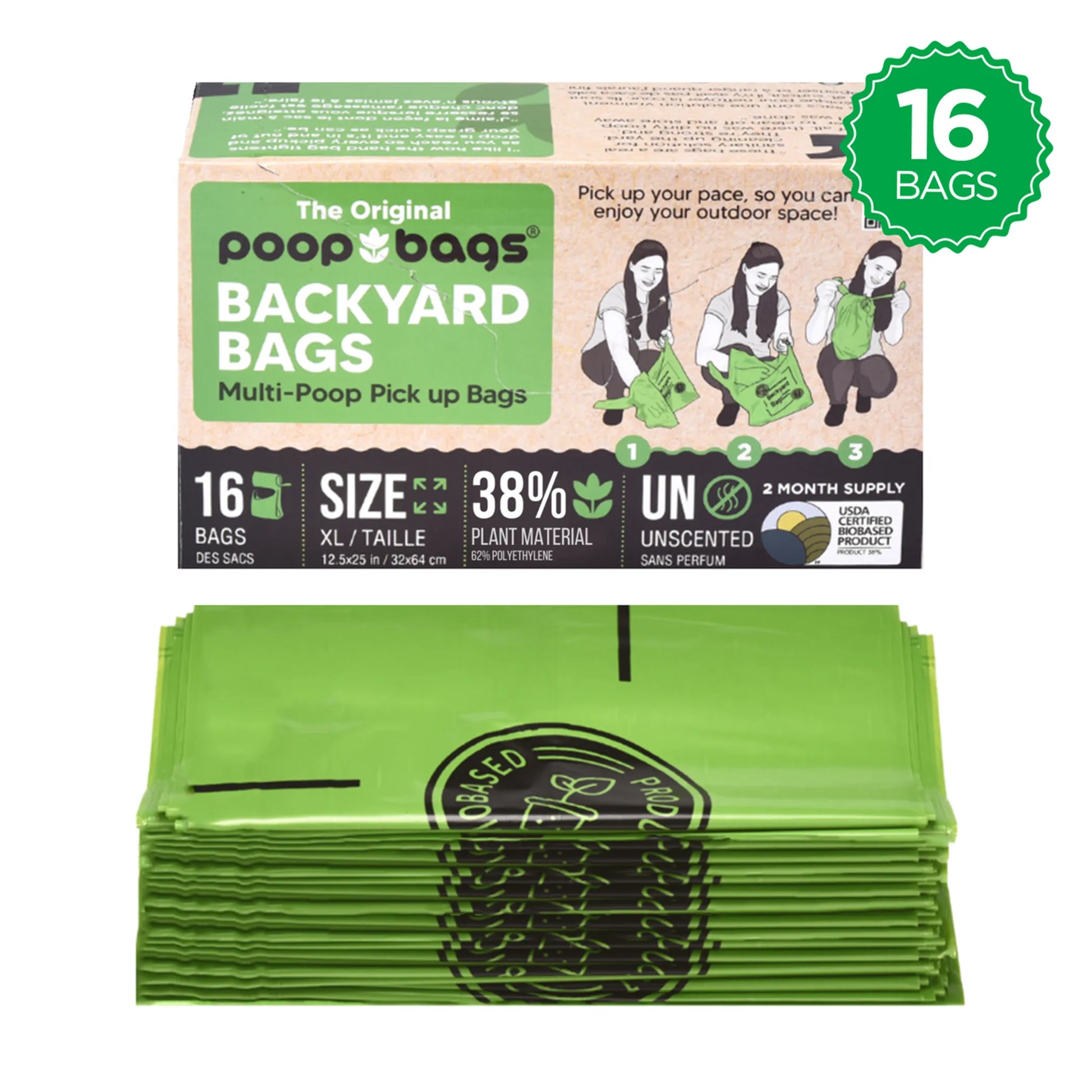 Mess-free dog waste cleanup bags for yards