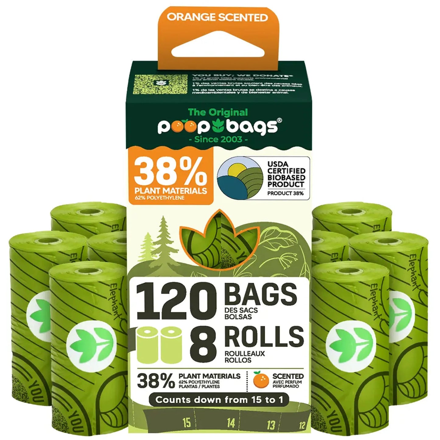 Original Orange-Scented Countdown Poop Bags by PetFlowz USA