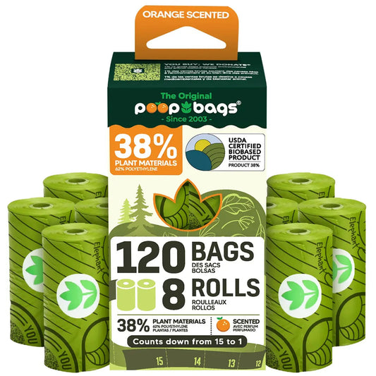 Original Orange-Scented Countdown Poop Bags by PetFlowz USA