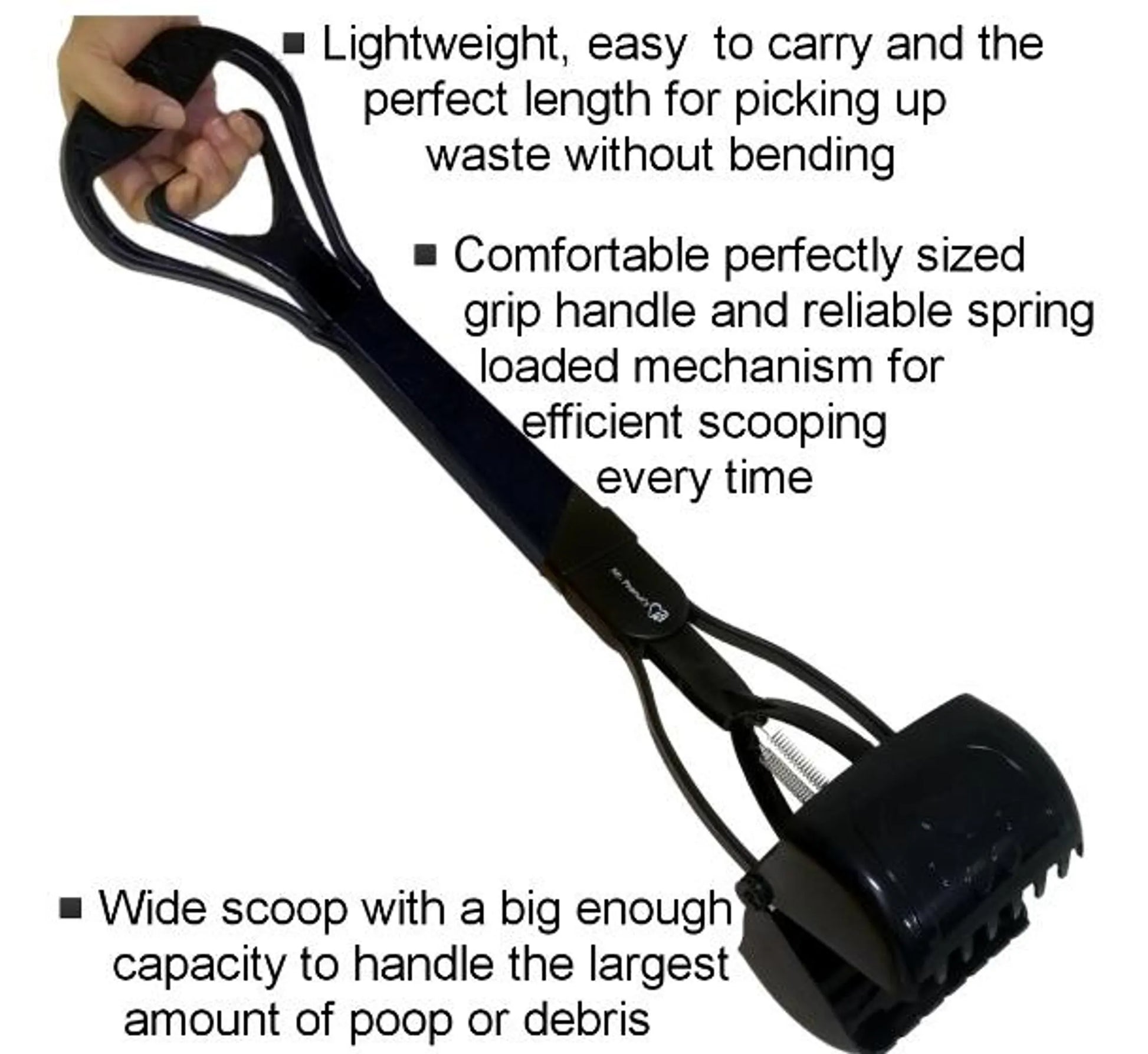 Double spring jaw dog waste scooper durable design