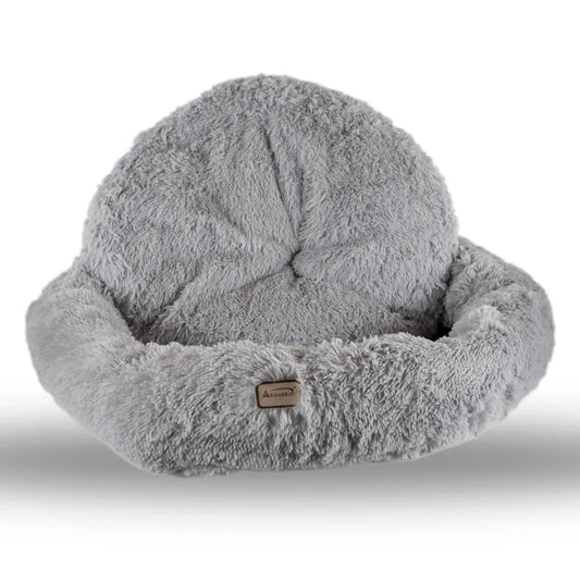 PetFlowz donut shape pet bed in light gray