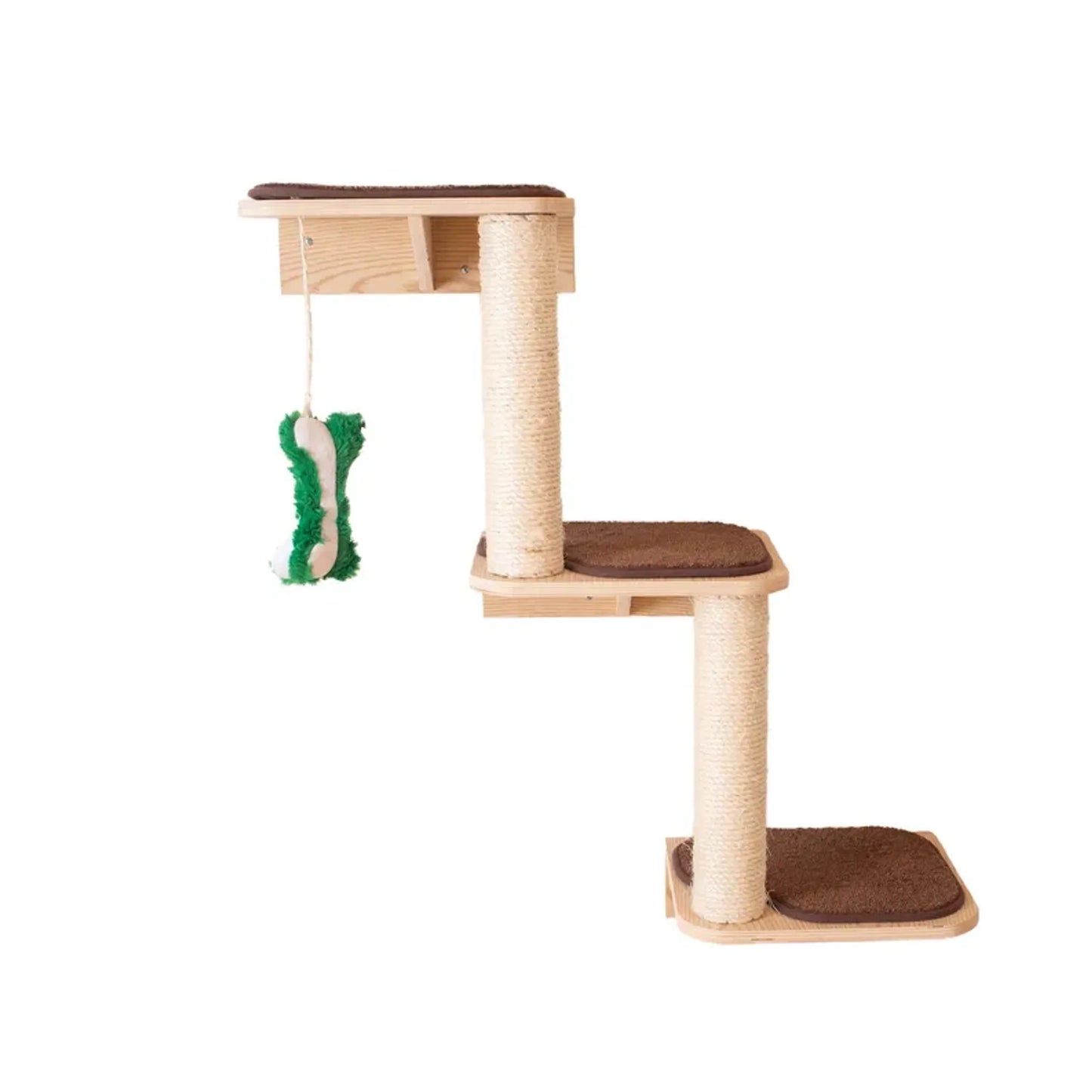 Modern Wall-Mounted Cat Furniture Beige Wood Design