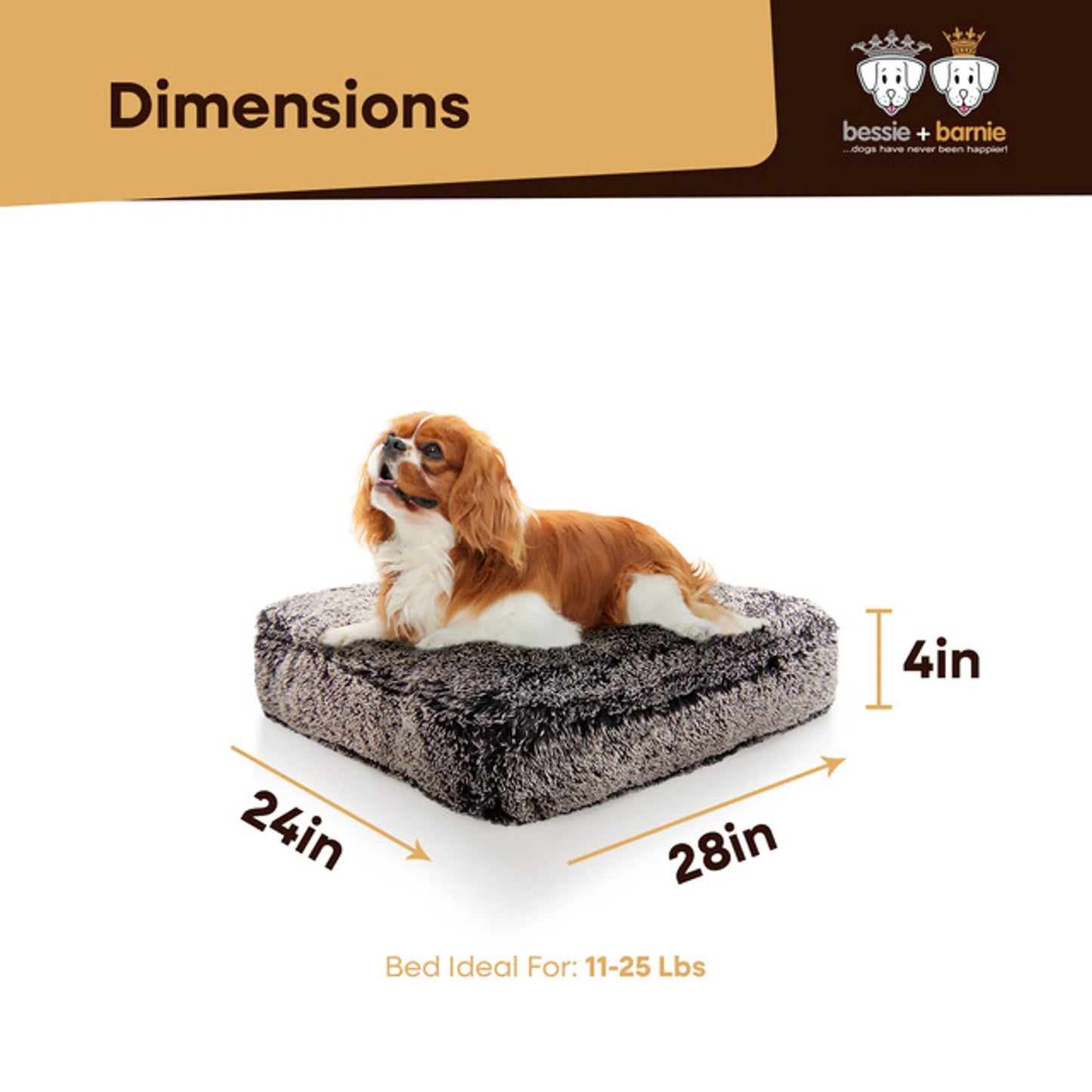 Luxury Rectangular Dog Bed for Small, Medium & Large Pets