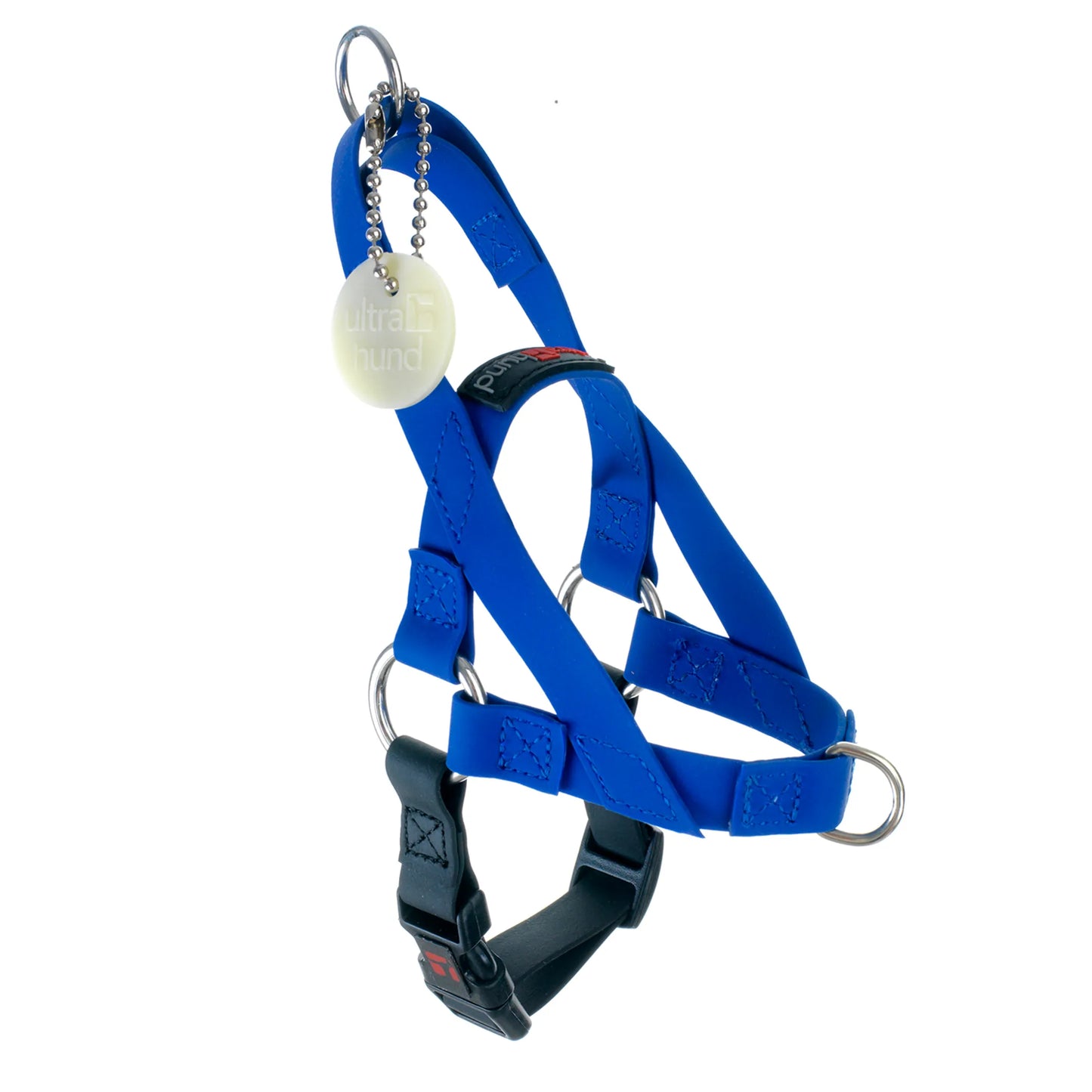 Adjustable girth strap dog harness with no-chafe edges