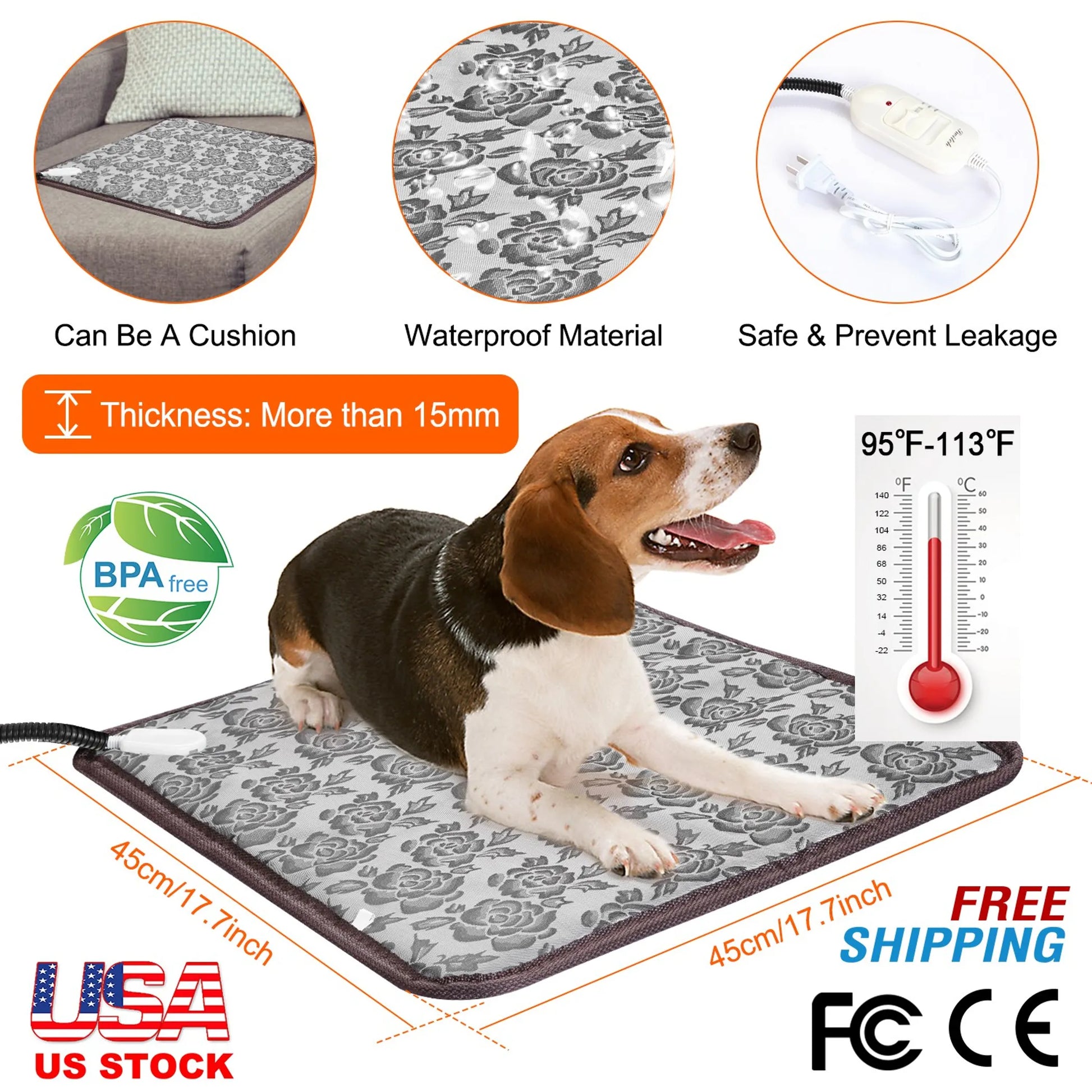 Durable Electric Heating Pad for Dog Beds and Cat Beds