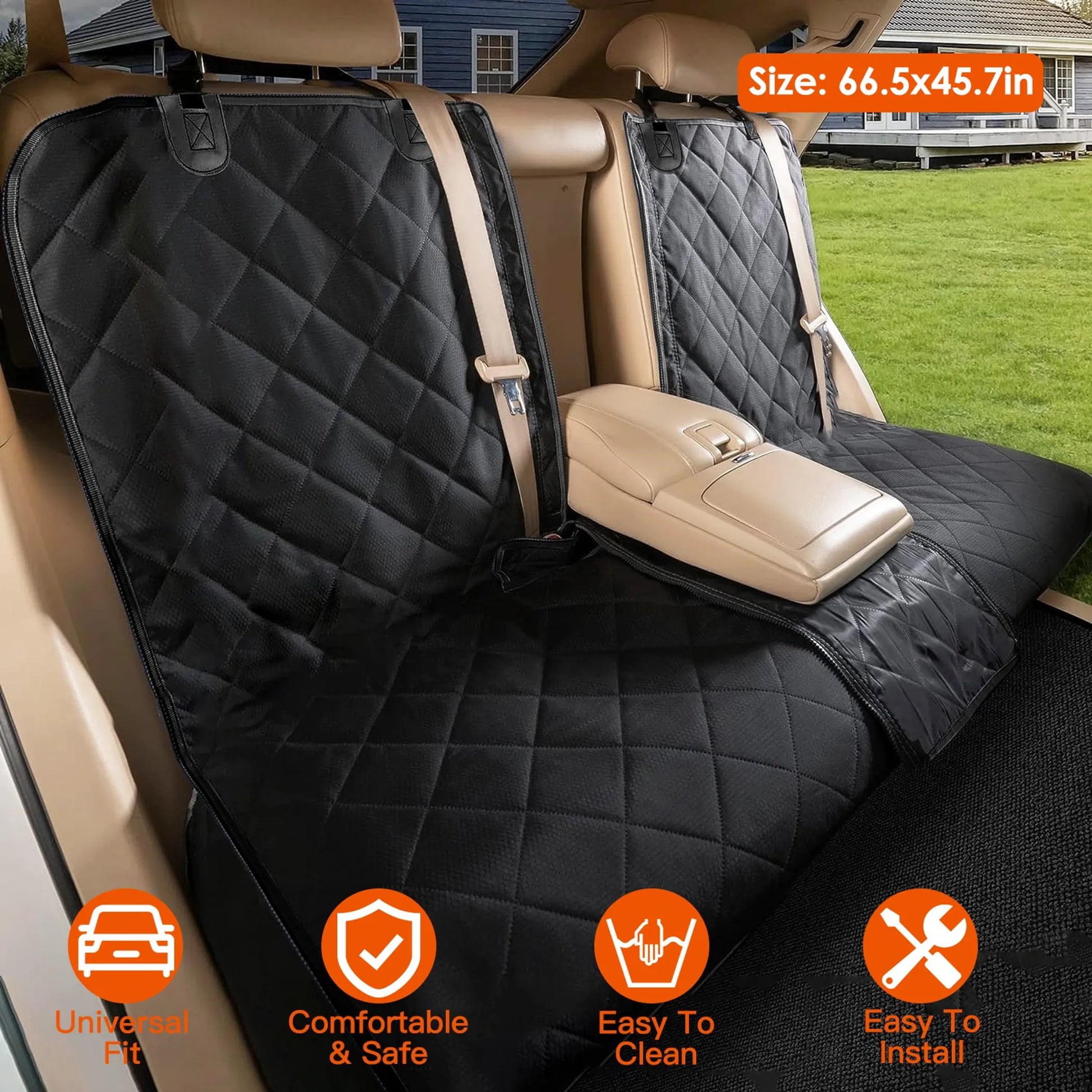 Durable 600D Oxford Dog Car Seat Cover with Anti-Slip Backing