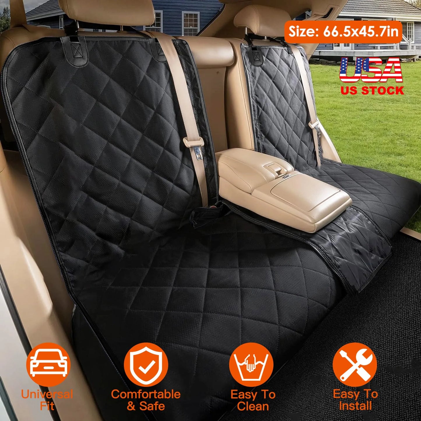 Easy Install Dog Car Seat Cover – Protects Seats from Fur & Spills